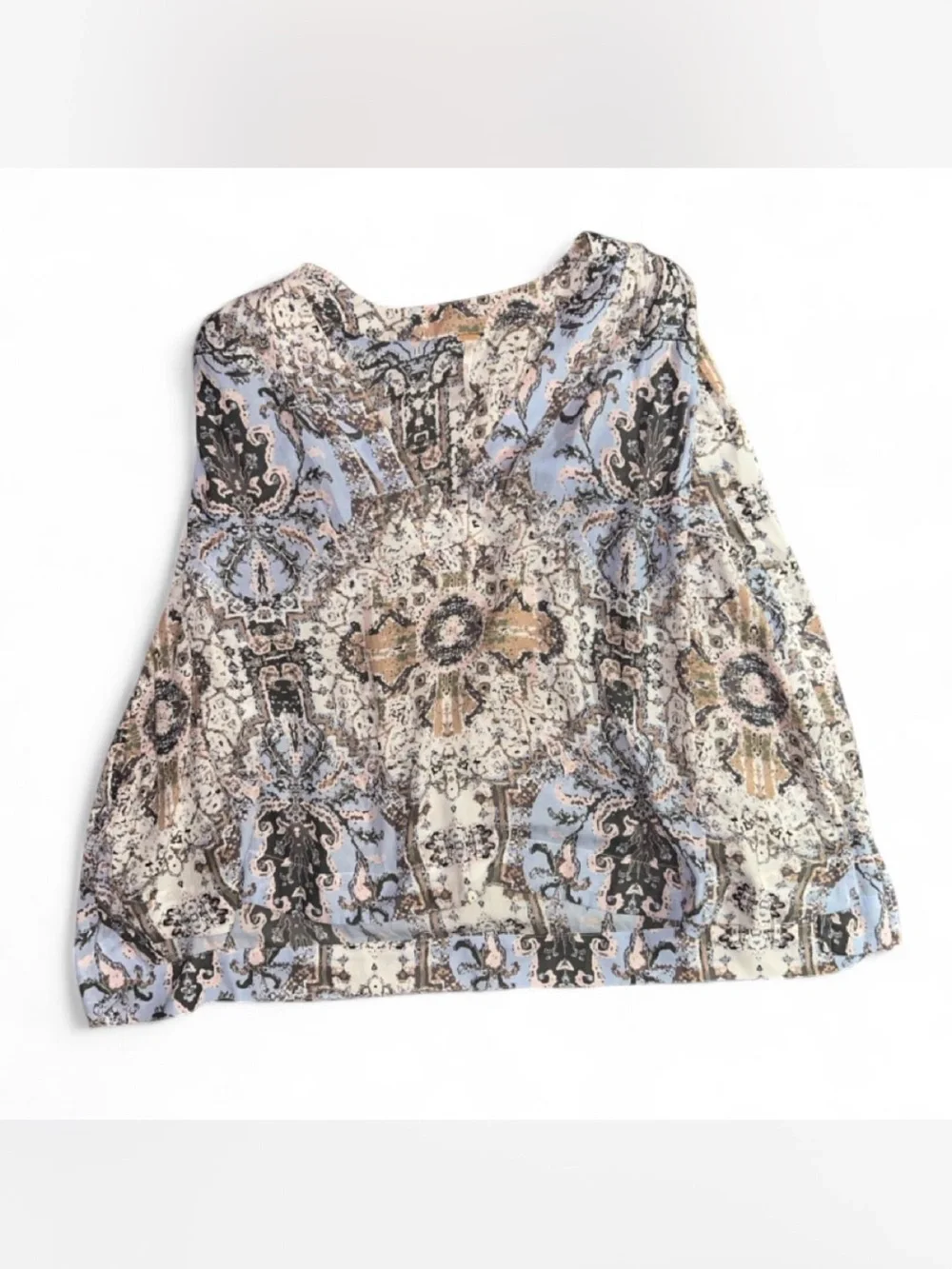 Free People Darcy Swing Top Paisley Flowy V-Neck Hi-Low Size XS